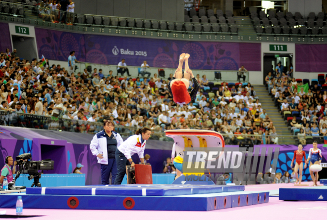 Azərbaycan gimnastı Oleq Stepko Avropa Oyunlarında gümüş medal qazandı. Bakı, Azərbaycan, 18 iyun 2015